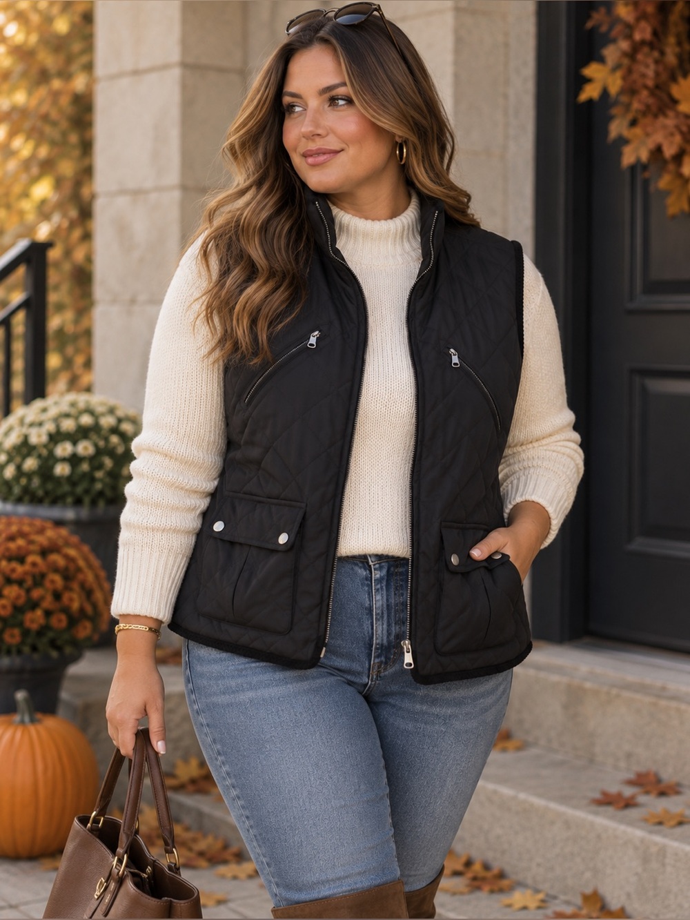 Lauren Ralph Lauren Black Quilted Vest